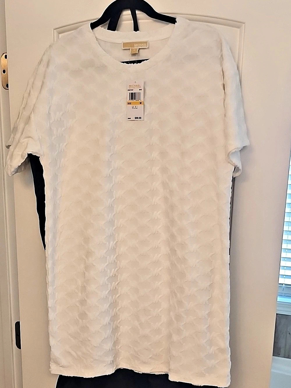 Michael Kors Textured Mini Dress in White Size Medium NWT